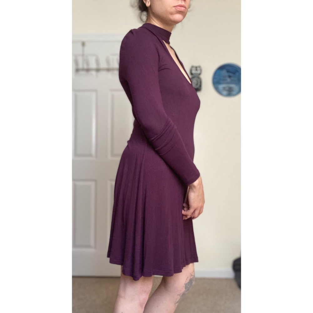 Express purple choker dress